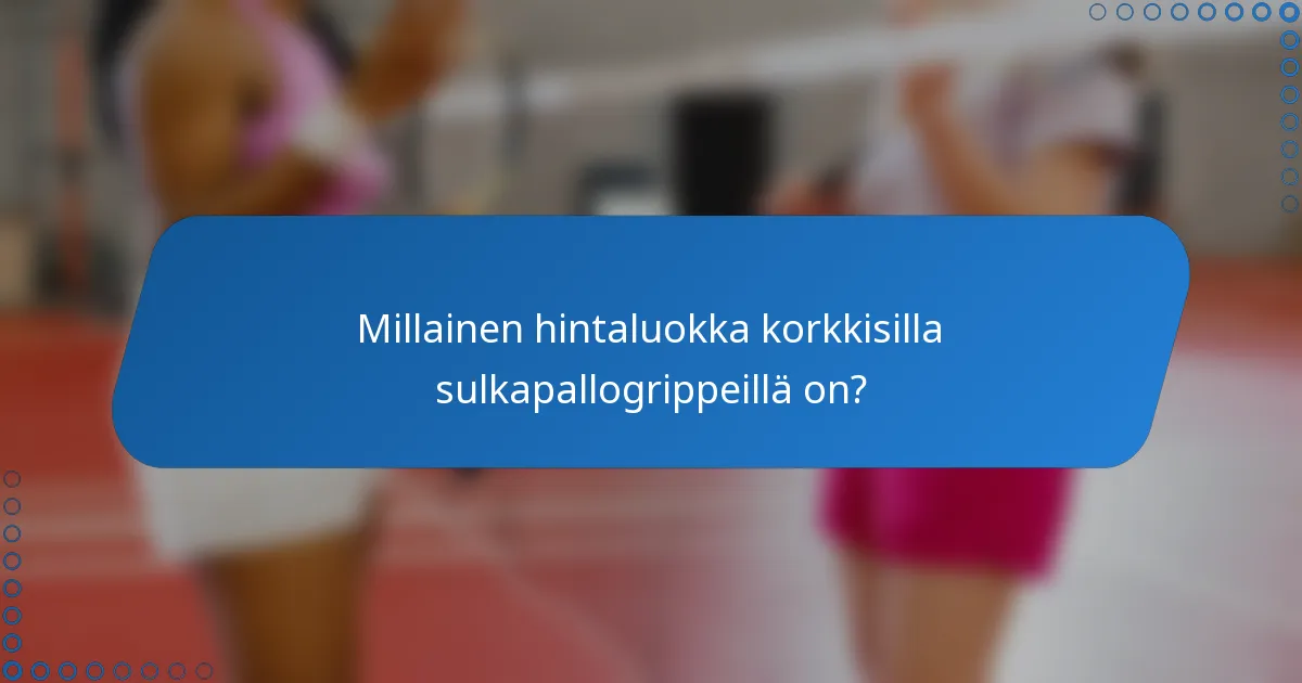 Millainen hintaluokka korkkisilla sulkapallogrippeillä on?